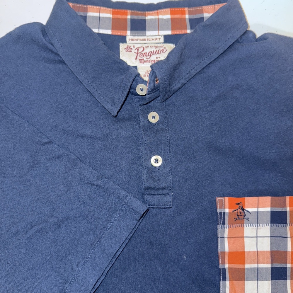 Penguin by Munsingwear  Mens Heritage Slim Polo Navy Large
